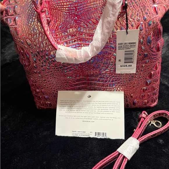 Brahmin Handbags - Brahmin Vibrant Pink Embossed Shoulder Bag